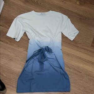 Rebecca Minkoff Blue Ombre Tie-Waist T-shirt Dress